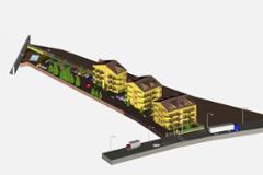 Low density complex with large pool at 3 kms distance from the beach.